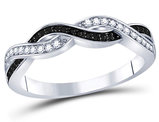 1/6 Carat (ctw) White & Black Diamond Ring in Sterling Silver
